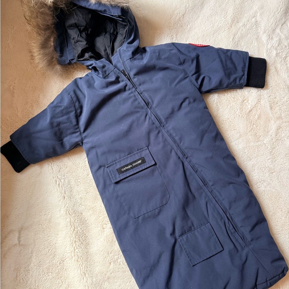 Authentic Canada Goose Baby Bunting Bag in Navy Blue